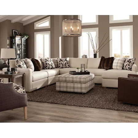 Five Piece Sectional with RAF Chaise